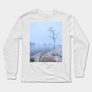 Calm lake landscape at winter Long Sleeve T-Shirt